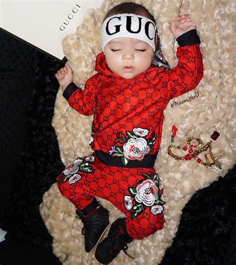 cheap gucci infant clothes|newborn baby wearing gucci.